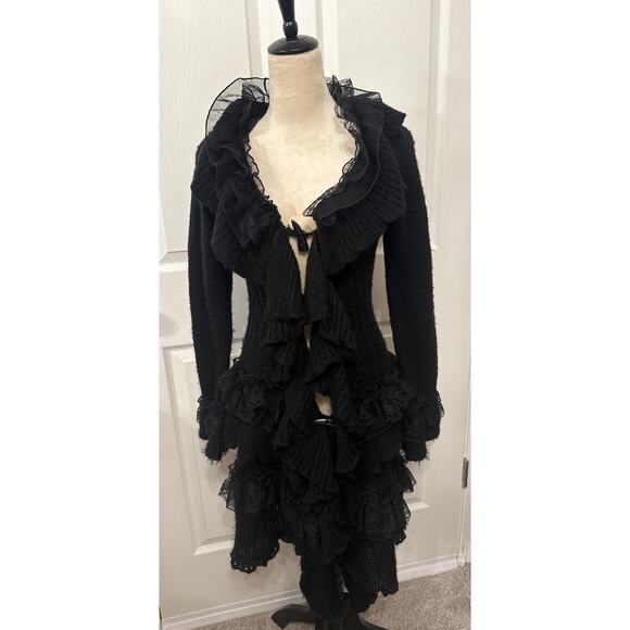 Carmen by Dance in Brazil Victorian Gothic Witchy Open Front Knit Sweater, OSFM - Picture 4 of 12